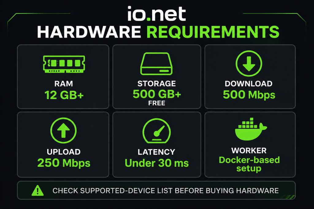 io.net hardware requirements for operators